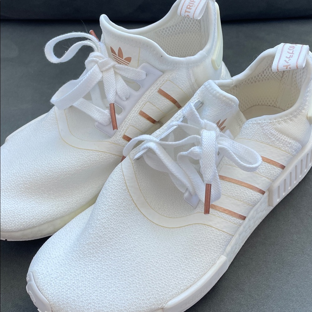 Adidas White and gold NMD sneakers US 8.5